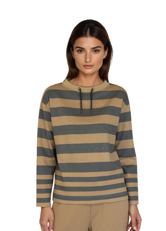 CAMISOLA CASUAL DE RISCAS HORIZONTAIS - BARBARA LEBEK