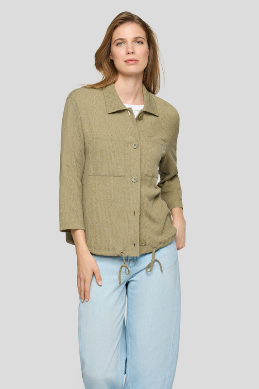 CASACO TIPO JAQUETA EM MALHA KAKI - RABE