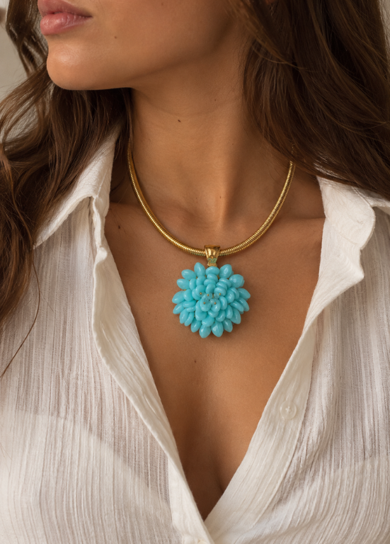 COLAR DE FLOR AZUL - ALIBY