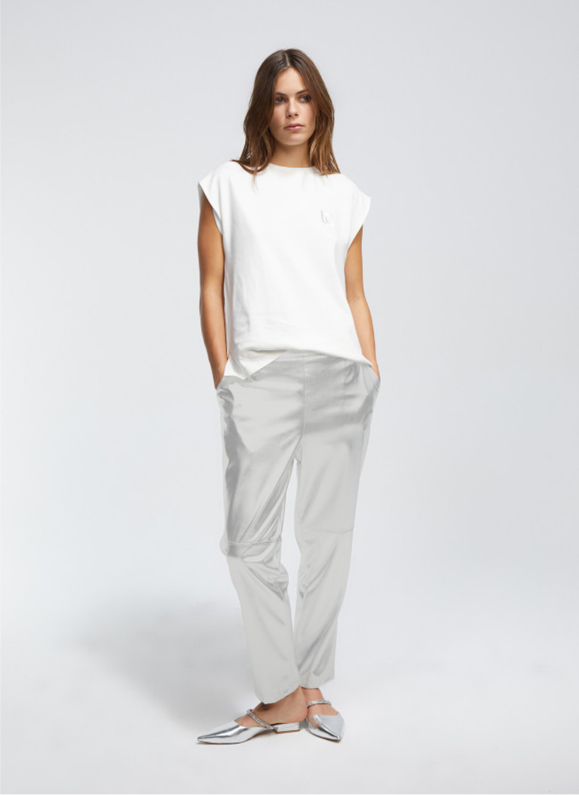 CALÇAS DE ECOPELE PRATEADAS - LOLA CASADEMUNT