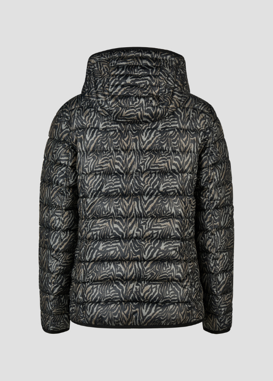 PARKA CURTA ACOLCHOADA COM CAPUZ, RESERVSÍVEL ESTAMPADO ANIMAL PRINT OU LISO - BARBARA LEBEK