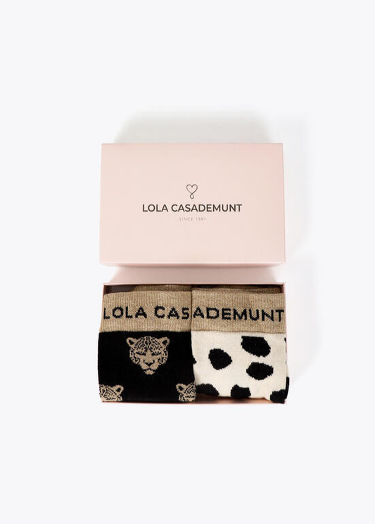 CONJUNTO PRESENTE DE MEIAS ESTAMPADAS LUREX