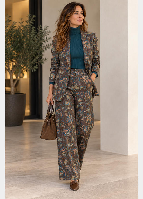 CALÇAS DE FATO COM ESTAMPADO FLORAL - ADET