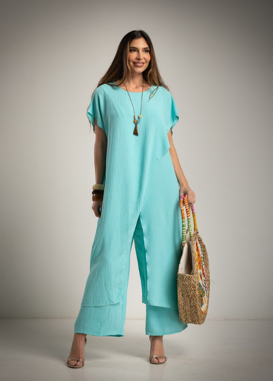 CONJUNTO 2 PEÇAS COM CORTE ASSIMÉTRICO DIAGONAL - ALIBY