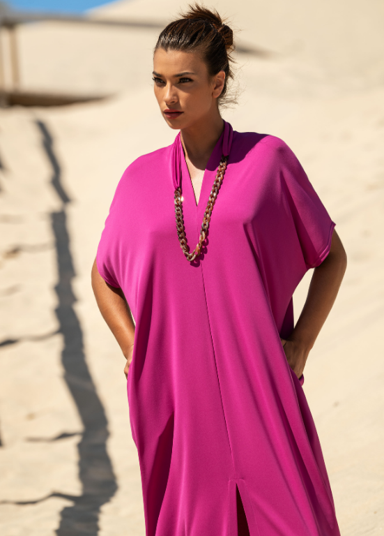 VESTIDO TIPO KAFTAN MALHA FRIA - SCUSI