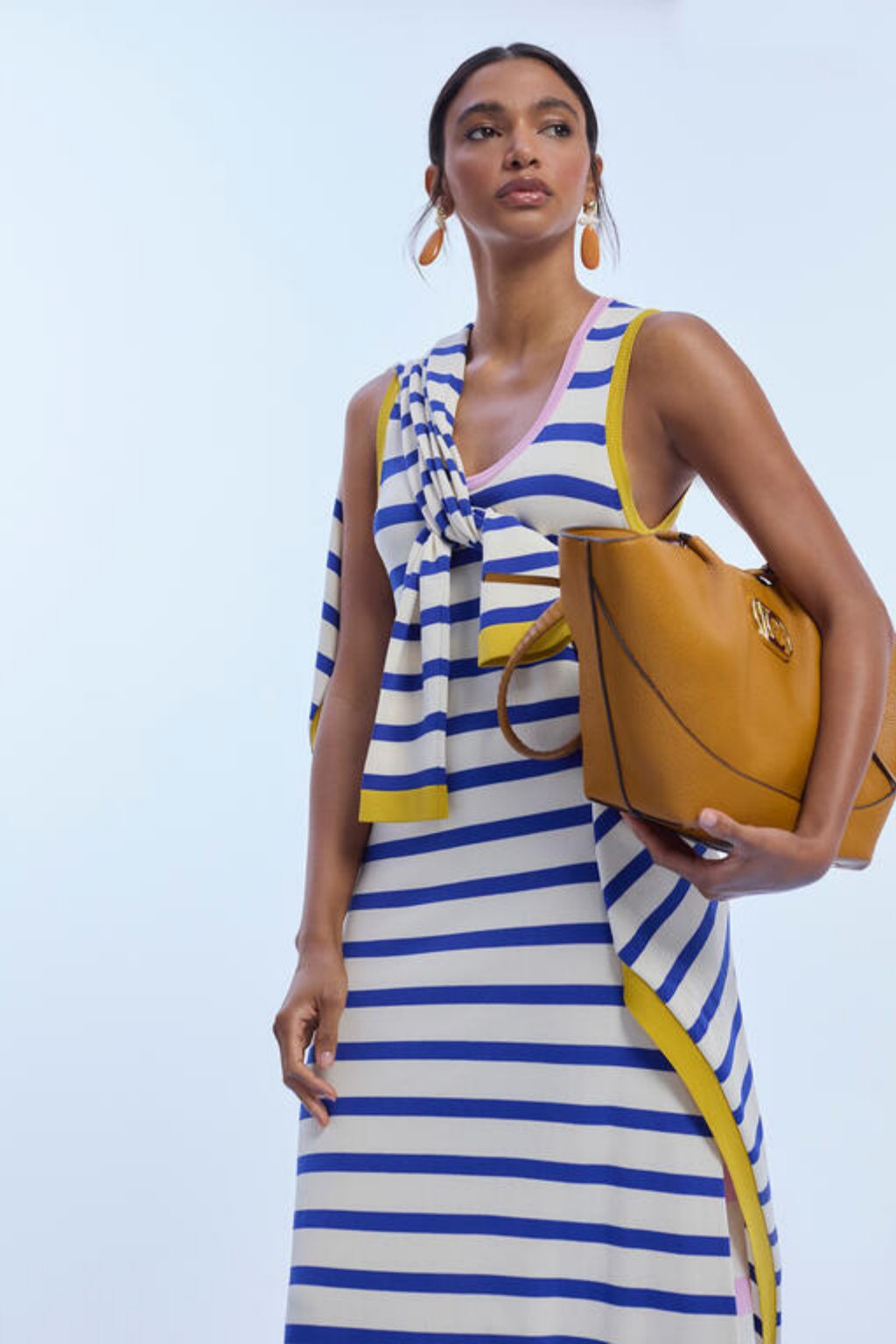 VESTIDO LONGO ÀS RISCAS MULTICOLOR - LOLA CASADEMUNT