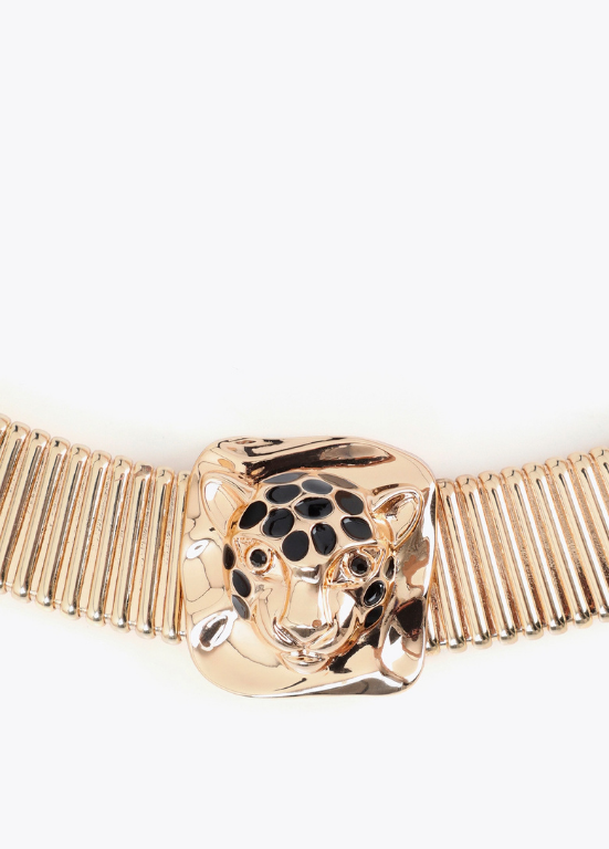 GARGANTILHA DOURADA COM MEDELHÃO DE LEOPARDO - LOLA CASADEMUNT