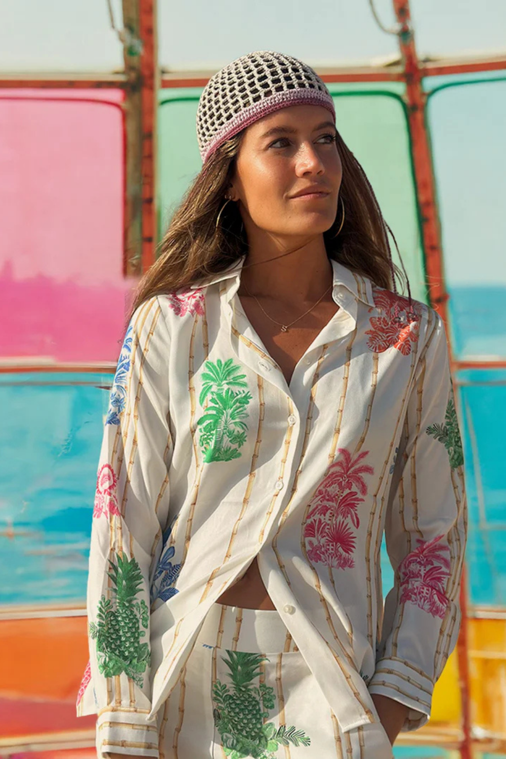 CAMISA BRANCA COM ESTAMPADO " BAMBU" - VILAGALLO