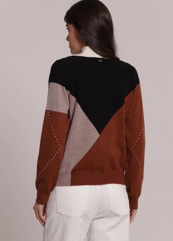 CAMISOLA DE MALHA E DECOTE EM V COM LOSANGOS - MIMI MUA