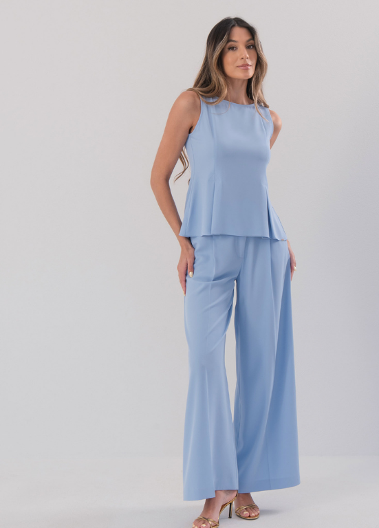 CALÇAS DE CINTURA SUBIDA COM CORTE WIDE LEG - FERRACHE