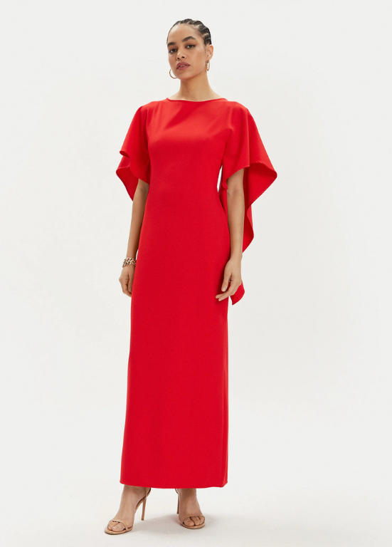VESTIDO COMPRIDO COM COSTAS ABERTAS E FOLHO - LOLA CASADEMUNT