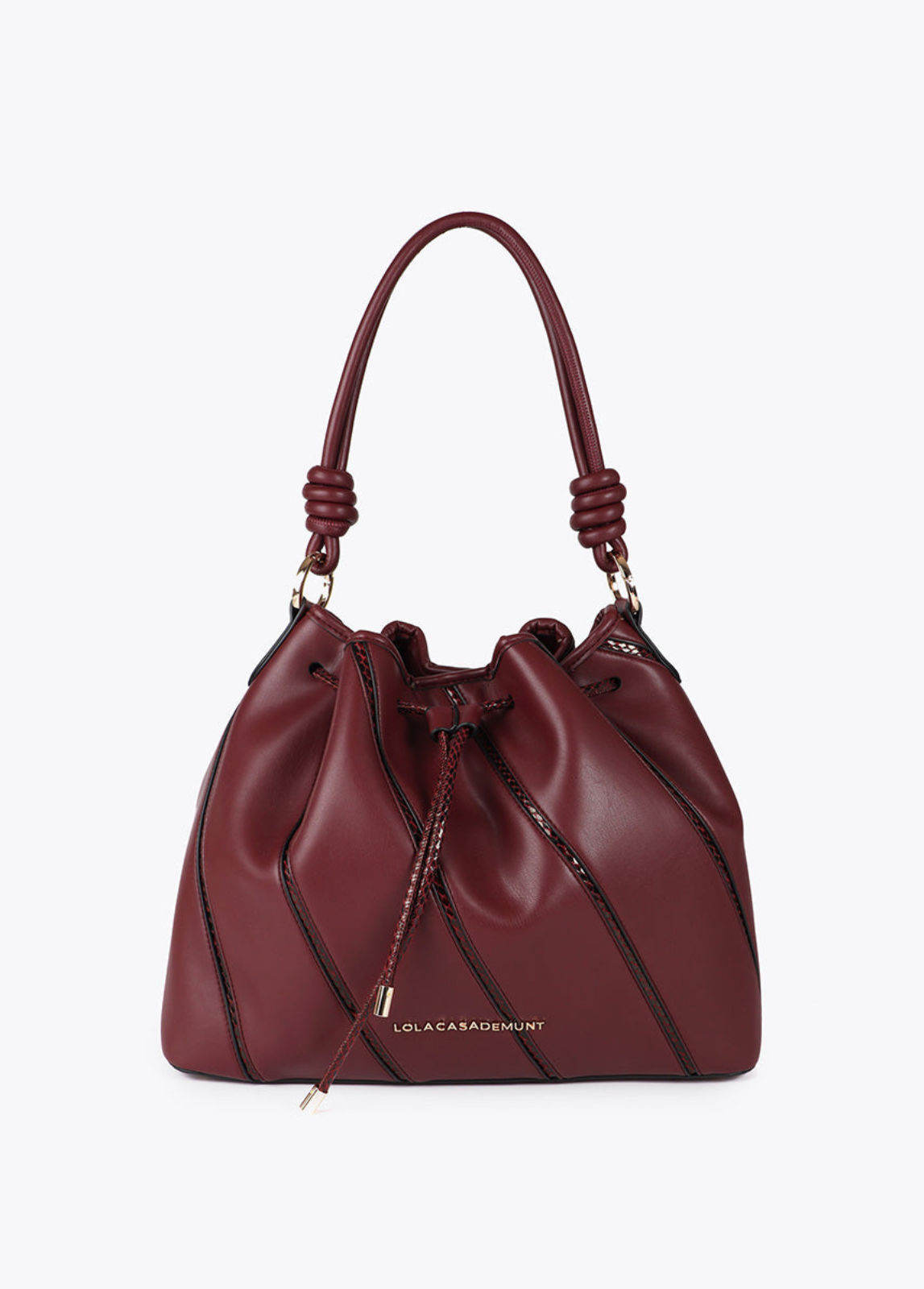 MALA BORDEAUX COM PORMENORES TIPO SERPENTE - LOLA CASADEMUNT