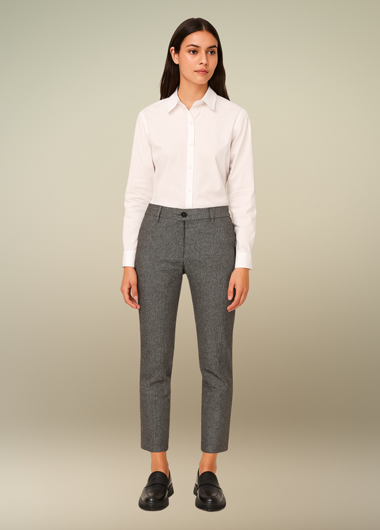 CALÇAS TEXTURADAS PRETO E BRANCO - ANNA MONTANA