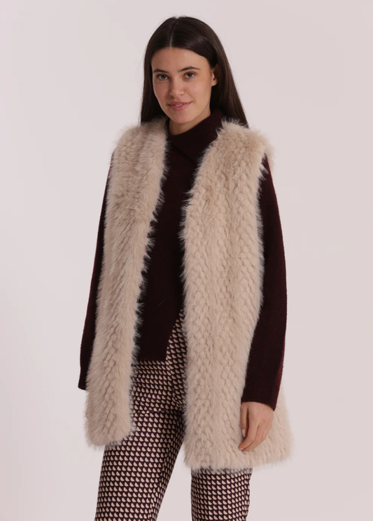 COLETE DE PÊLO BEGE - MIMI MUA