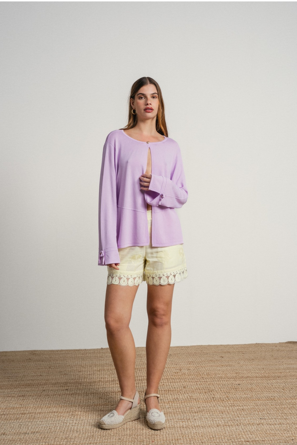 CASACO DE MALHA COM LAÇO NAS MANGAS - SMF