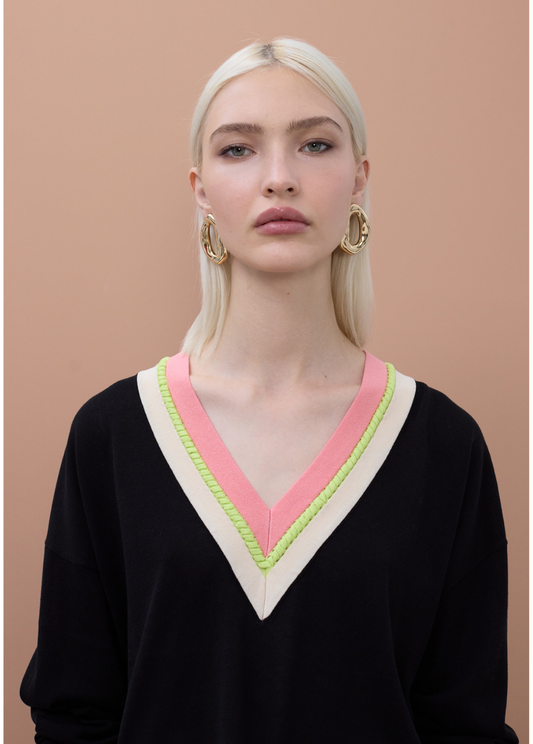 CAMISOLA MALHA DECOTE EM V COM TRANÇA - LOLA CASADEMUNT