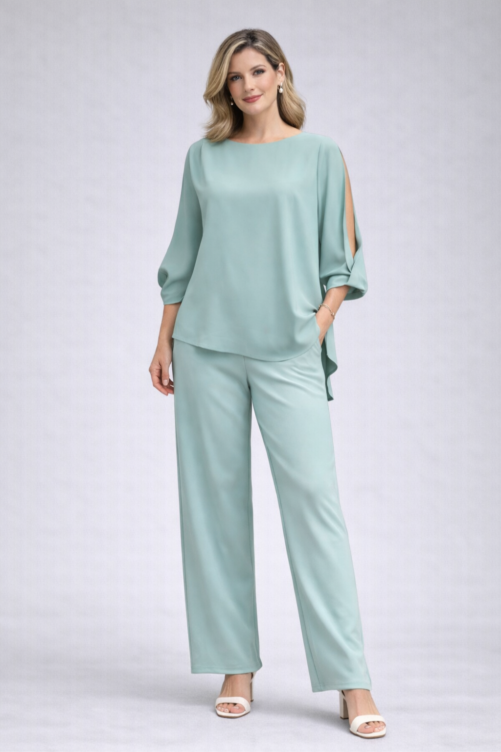 BLUSA ASSIMÉTRICA CONJUNTO ELEGANTE - ADET