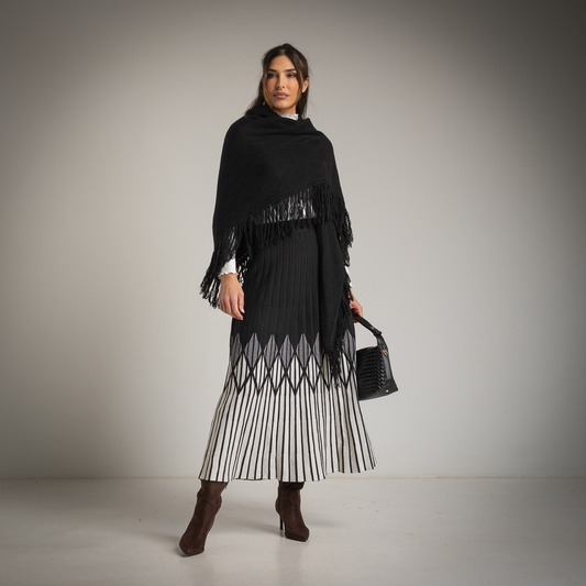 SAIA MALHA BICOLOR PLISSADA - ALBANOS