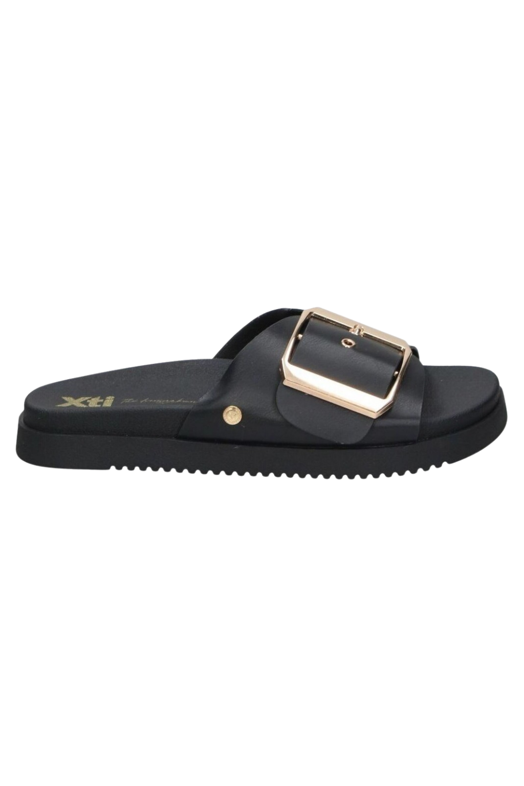 CHINELAS PRETAS COM FIVELA DOURADA OVERSIZED - XTI shoes