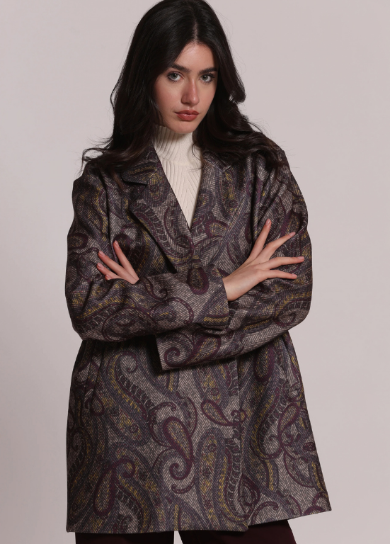 SOBRETUDO ASSERTOADO COM ESTAMPADO PAISLEY - MIMI MUA