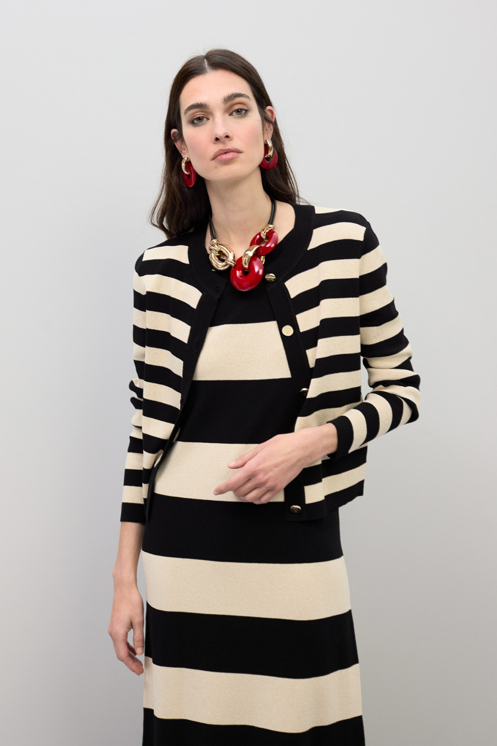 CARDIGAN DE LISTRAS BICOLOR - LOLA CASADEMUNT