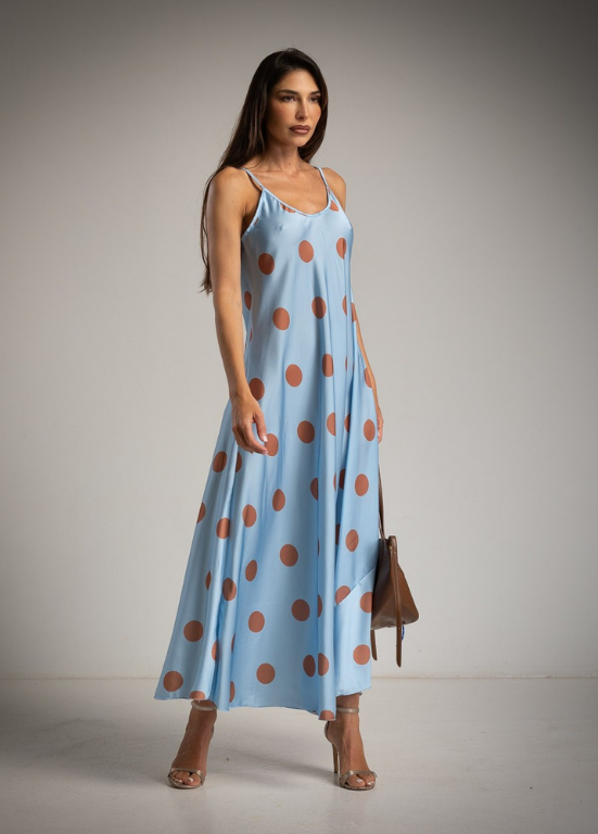 VESTIDO MAXI COM BOLINHAS - ALIBY