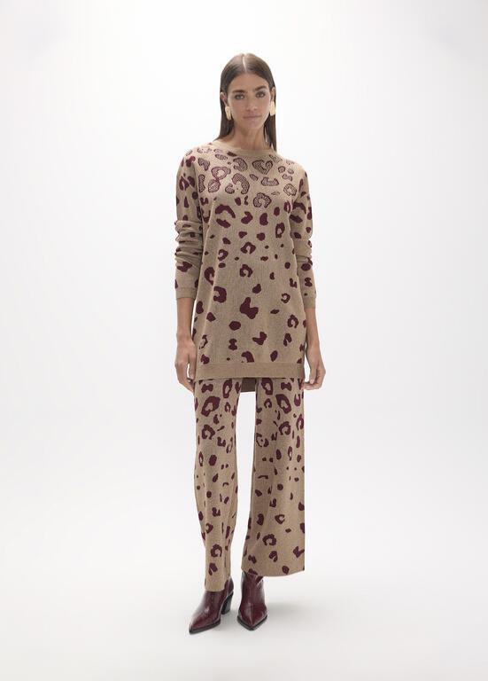 JERSEY LONGO DE JACQUARD EM ANIMAL PRINT - LOLA CASADEMUNT