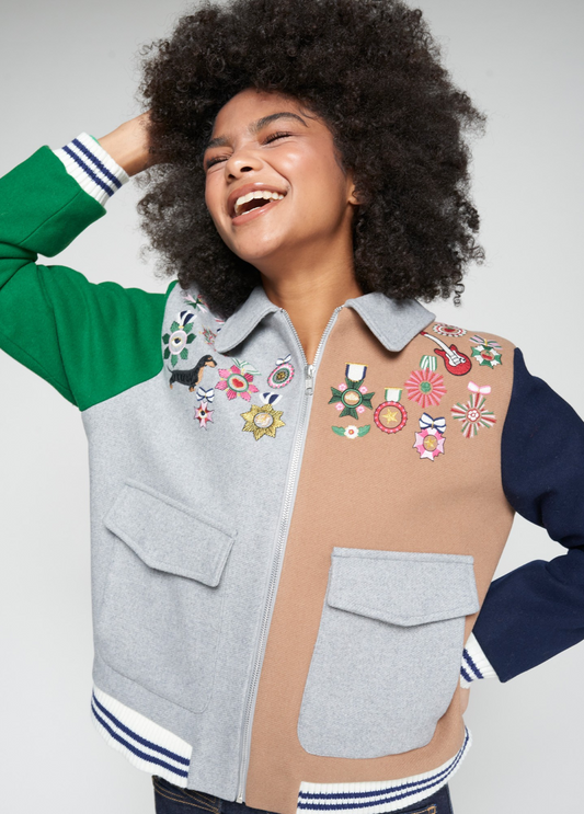 BOMBER MULTICOLORIDO COM BORDADOS - VILAGALLO