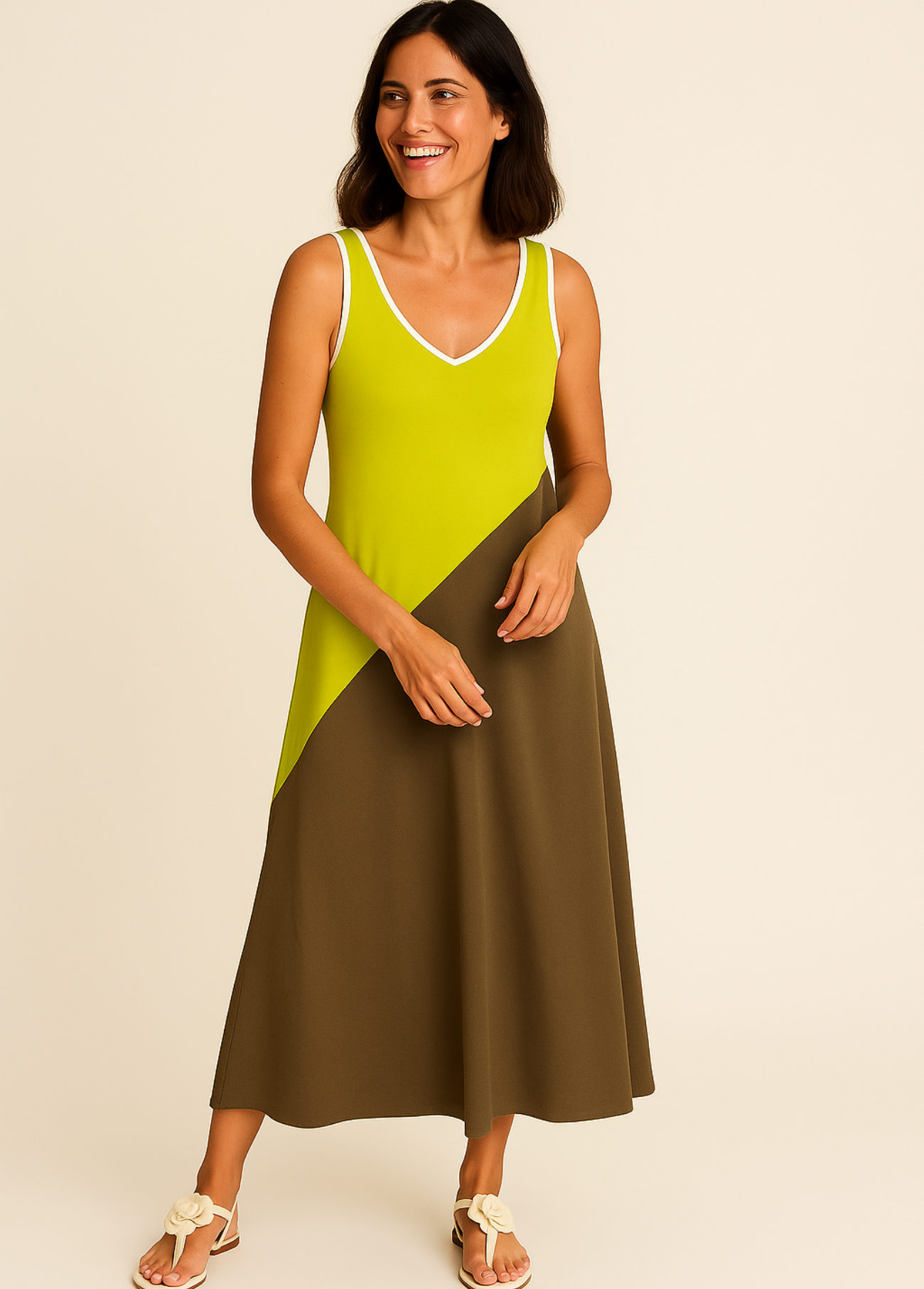 VESTIDO BICOLOR - ADET