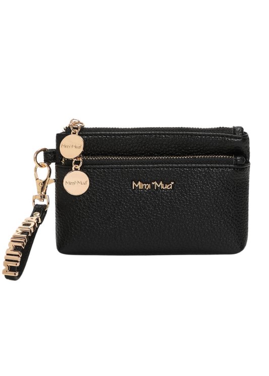 PORTA MOEDAS PEQUENO BÁSICO DE ZÍPER COM LOGÓTIPO - MIMI MUA