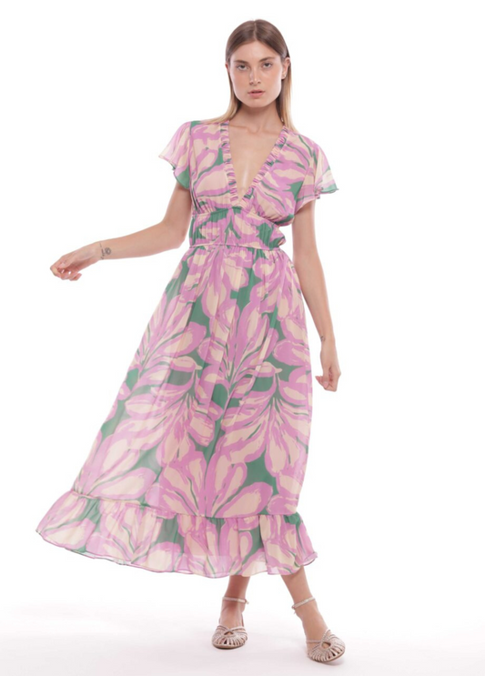 VESTIDO GEORGETTE FLORAL - MIMI MUA