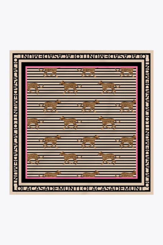 LENÇO DE CETIM DE RISCAS E LEOPARDOS - LOLA CASADEMUNT