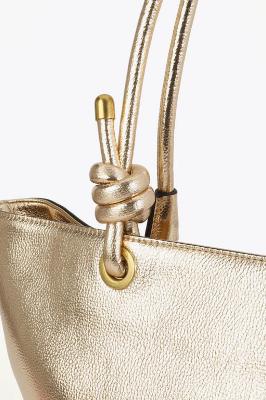 SHOPPER DOURADA DESESTRUTURADO COM LOGOTIPO OVAL EM RELEVO - LOLA CASADEMUNT