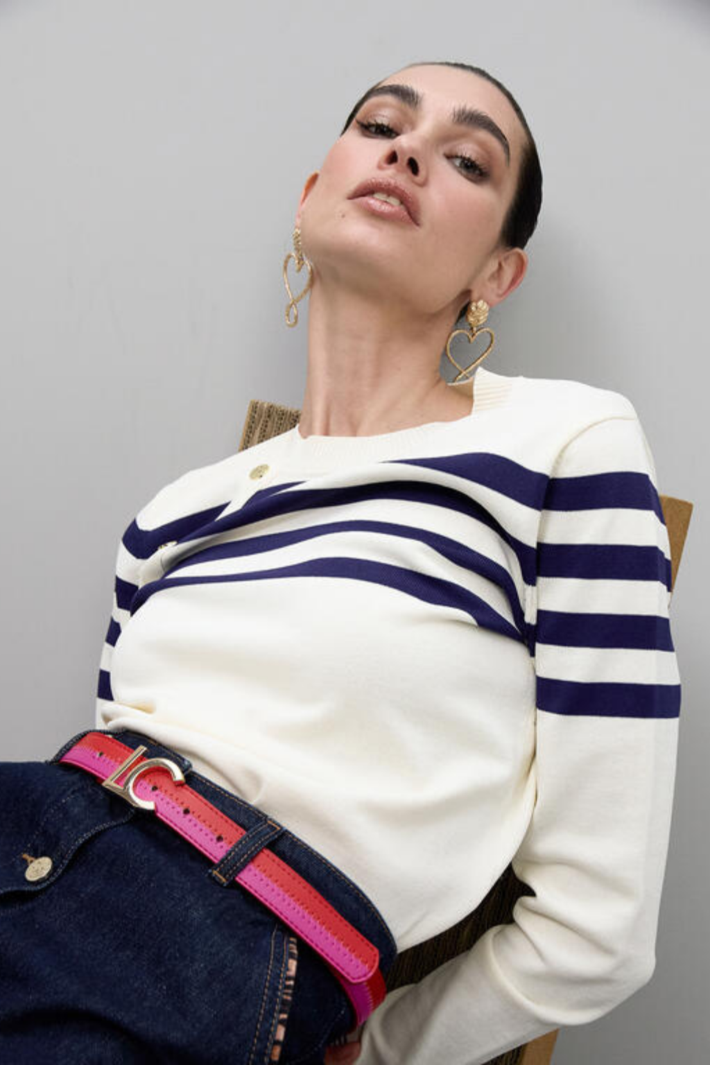 CINTO DUPLO BICOLOR COM FIVELA LC  -