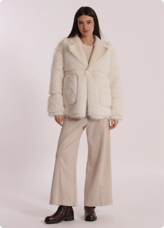 CALÇAS CROPPED COM EFEITO CAMURÇA - MIMI MUA