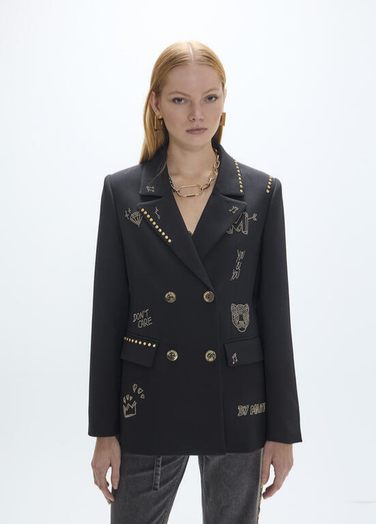 BLAZER COM DETALHES DE TACHAS E STRASS BY MAITE - LOLA CASADEMUNT