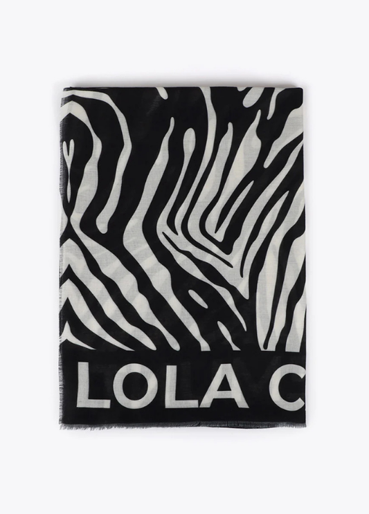 ECHARPE ZEBRADA EM PRETO E BRANCO - LOLA CASADEMUNT