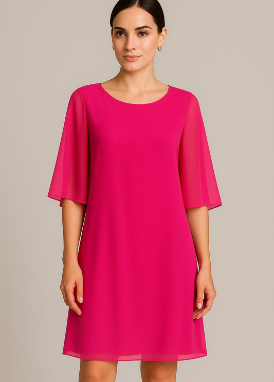 VESTIDO CERIMÓNIA COM SOBREPOSIÇÃO - ALIBY
