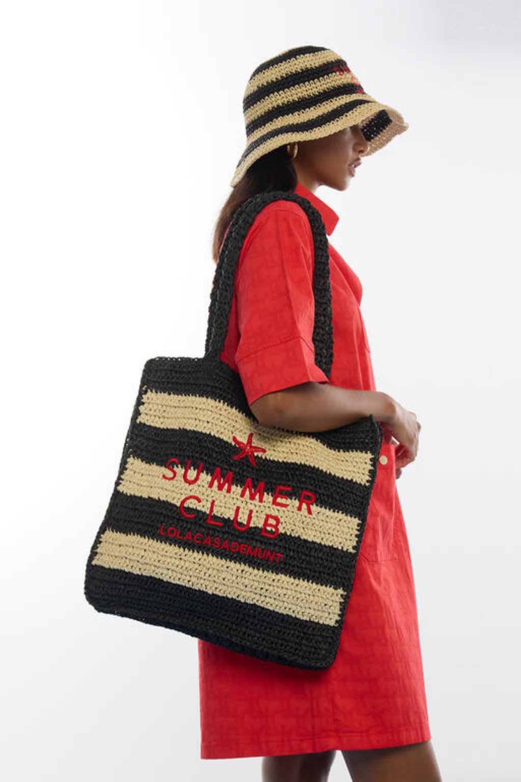 SACO DE PRAIA RÁFIA ÀS RISCAS SUMMER CLUB - LOLA CASADEMUNT