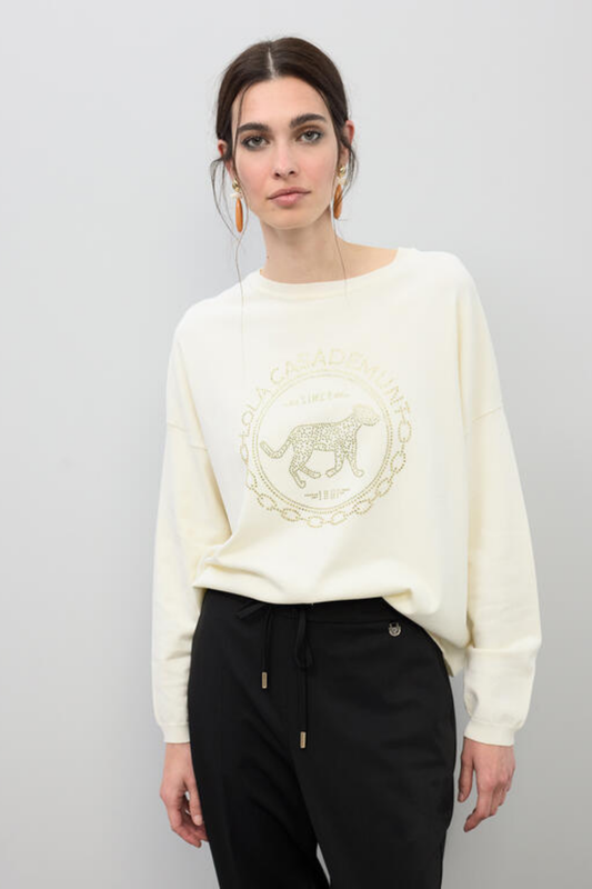 SWEATSHIRT LEVE COM STRASS NA FRENTE - LOLA CASADEMUNT