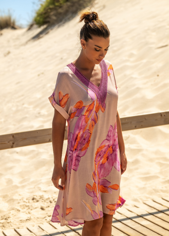 VESTIDO DECOTE EM V ESTAMPADO - SCUSI