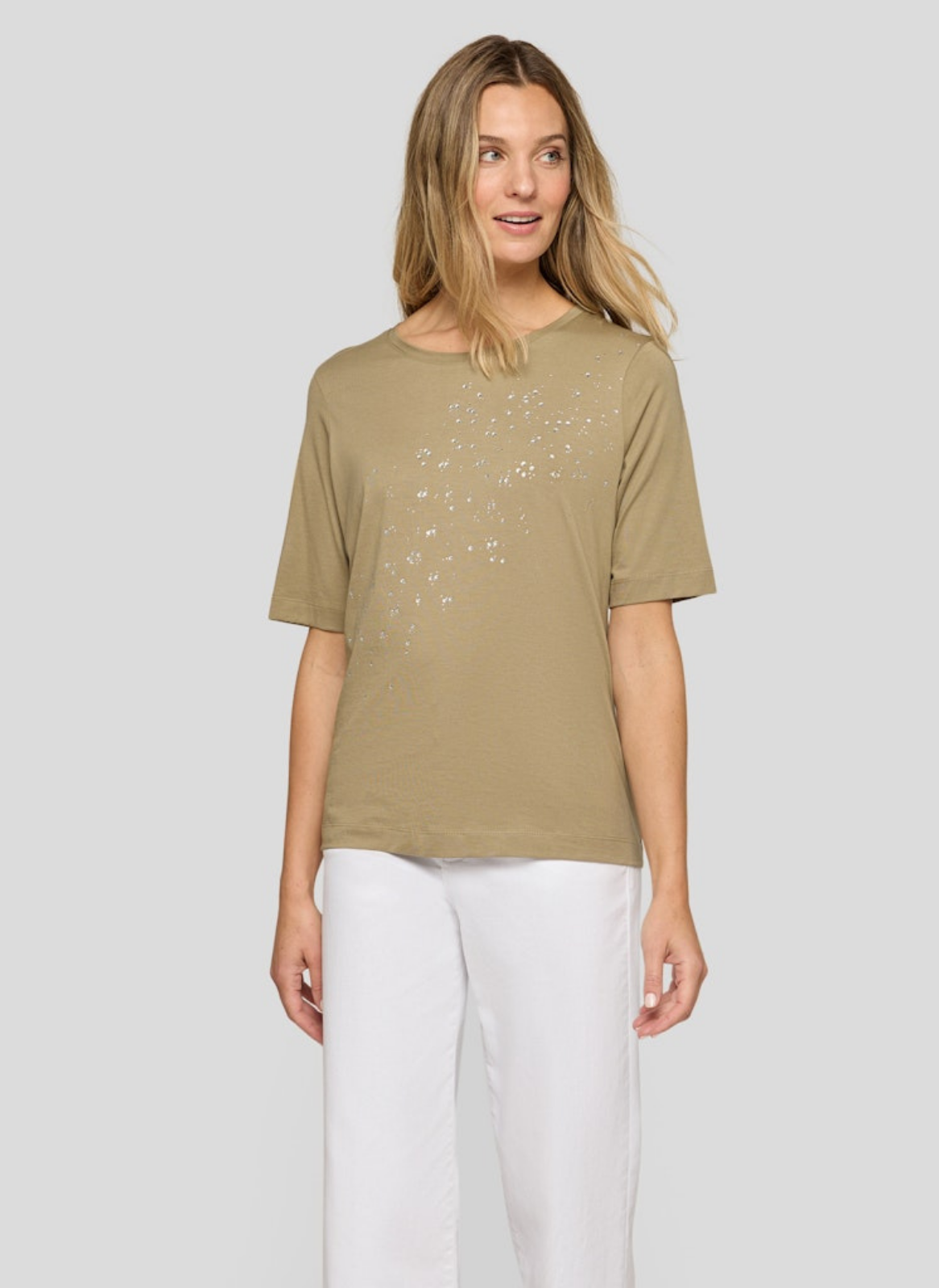 T-SHIRT KAKI COM APLICAÇÕES - RABE