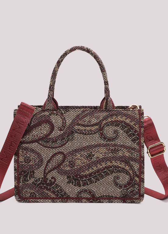 SHOPPER MÉDIA COM ESTAMPADO PAISLEY EM TONS DE BORDEAUX - MIMI MUA