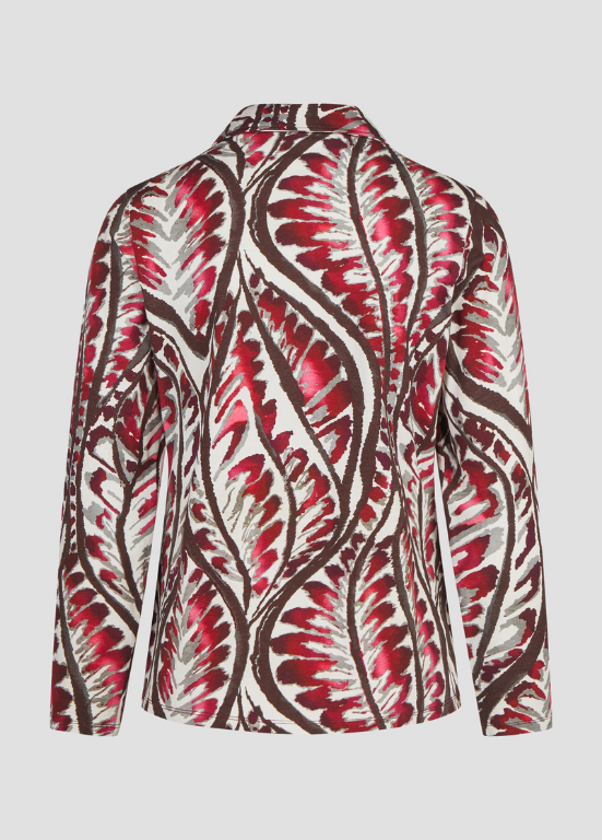 CAMISA ESTAMPADA EM TONS DE BORDEAUX - BARBARA LEBEK