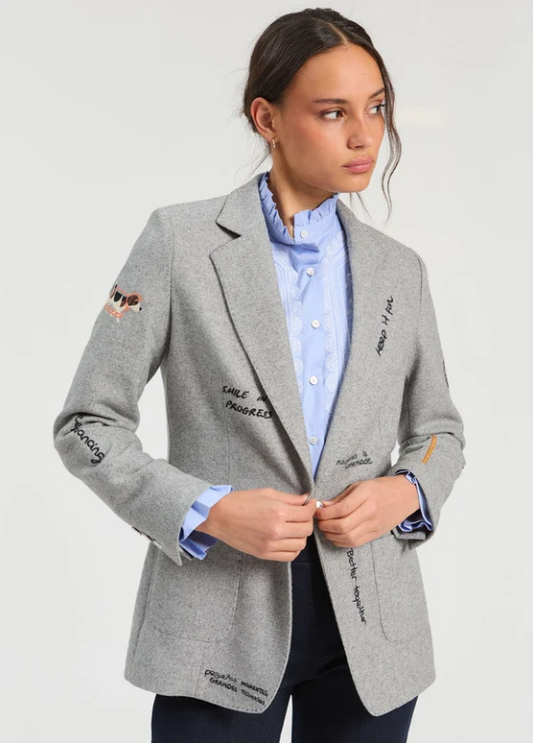 BLAZER CINZA COM BORDADOS - VILAGALLO
