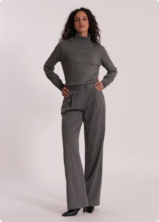 CALÇAS PALAZZO COM RISCA DIPLOMATA EM BORDEAUX - MIMI MUA