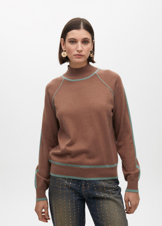 CAMISOLA DE MALHA COM CONTRASTES BICOLOR - LOLA CASADEMUNT