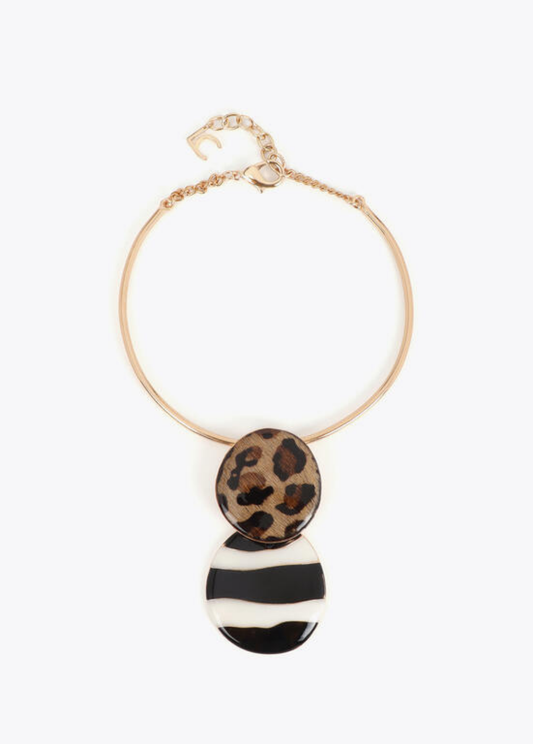 COLAR TIPO GARGANTILHA COM PEÇA ANIMAL PRINT - LOLA CASADEMUNT