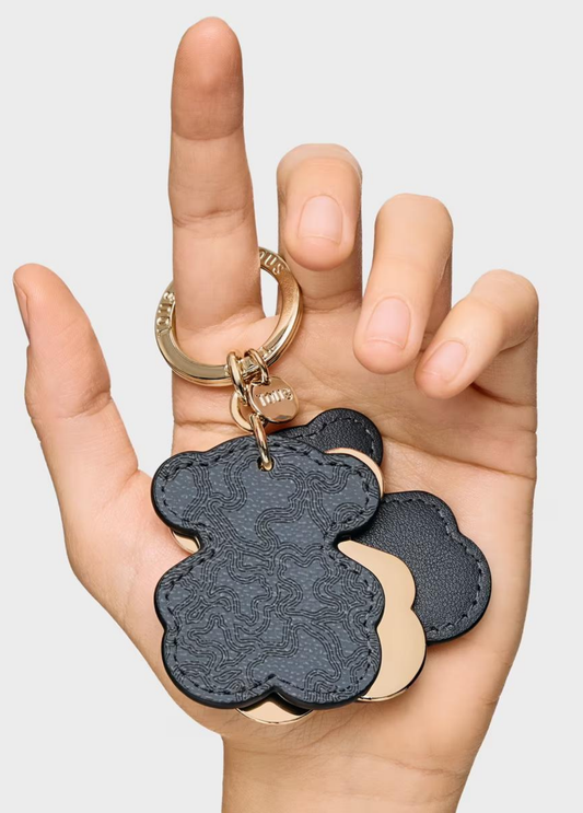 PORTA-CHAVES PRETO TRIPLE BEAR - TOUS