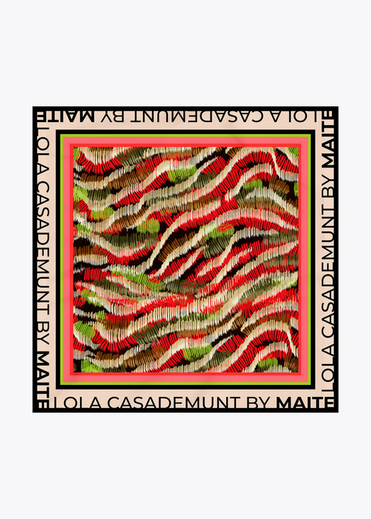 LENÇO EM CETIM ESTAMPADO MULTICOLOR - LOLA CASADEMUNT